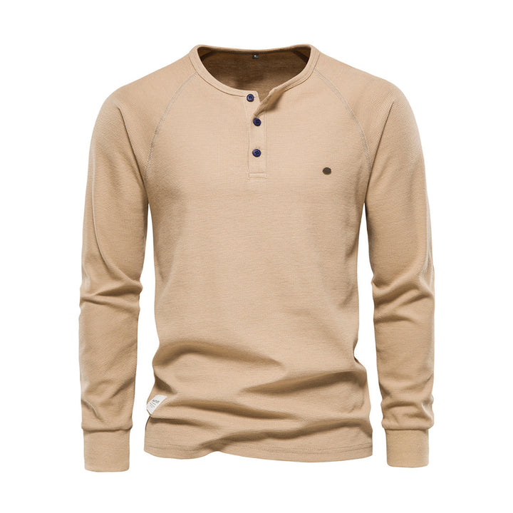 Herr Långärmad Skjorta - Casual Elegans - Khaki