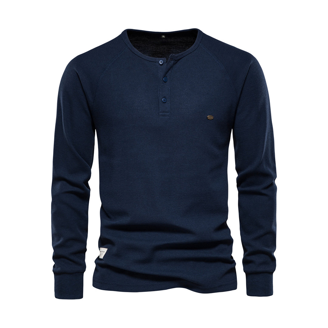 Herr Långärmad Skjorta - Casual Elegans - Marinblå