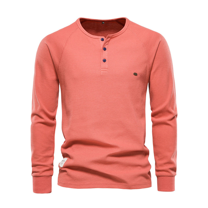 Herr Långärmad Skjorta - Casual Elegans - Orange