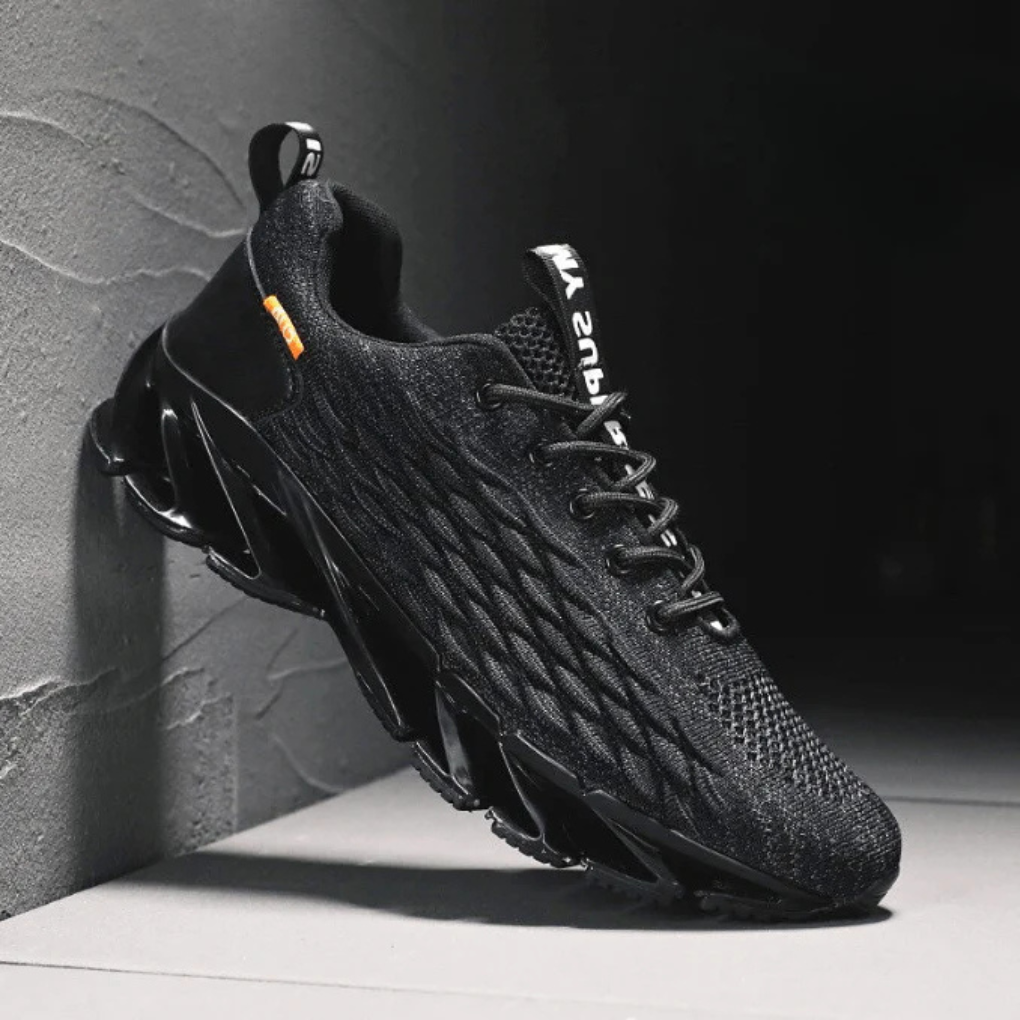 Herr Löparskor – Stickade Sneakers med Grepp - Svart
