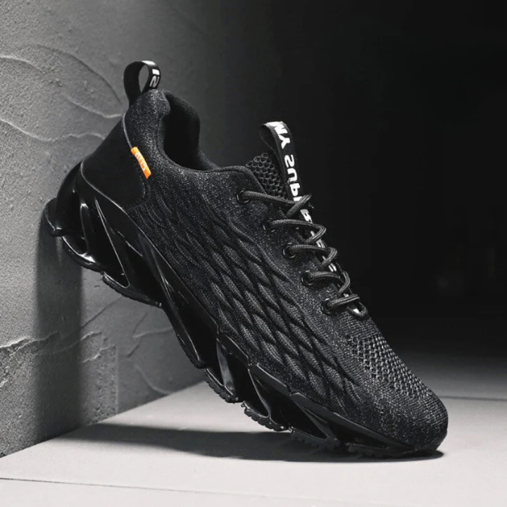Herr Löparskor – Stickade Sneakers med Grepp - Svart