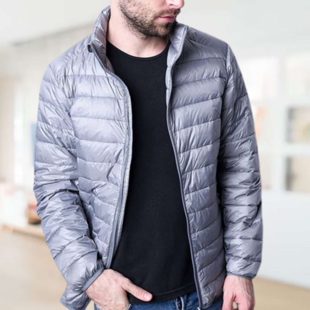 Herr Lätt Dunjacka - Modern Värme och Stil - Grå