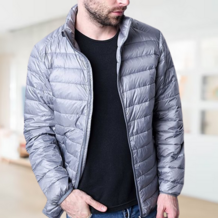 Herr Lätt Dunjacka - Modern Värme och Stil - Grå