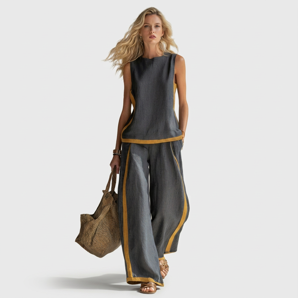 Dam Linne- och Bomullsset - Elegant Sommarkollektion - Elegant Sommarset