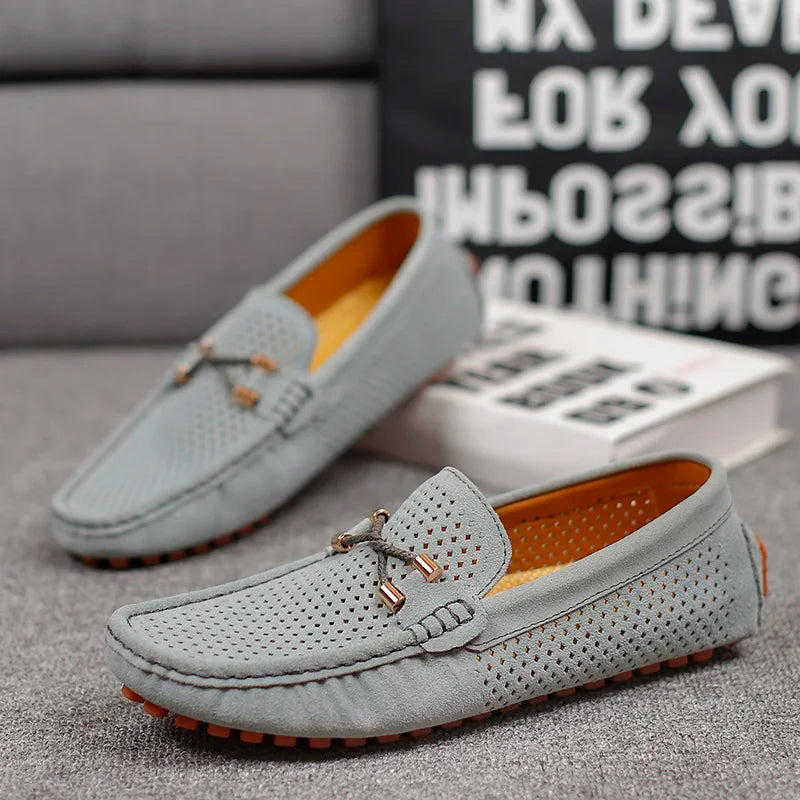Herr Loafers med perforerad detalj - Slip-on design