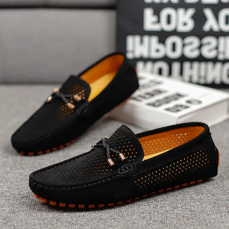 Herr Loafers med perforerad detalj - Slip-on design