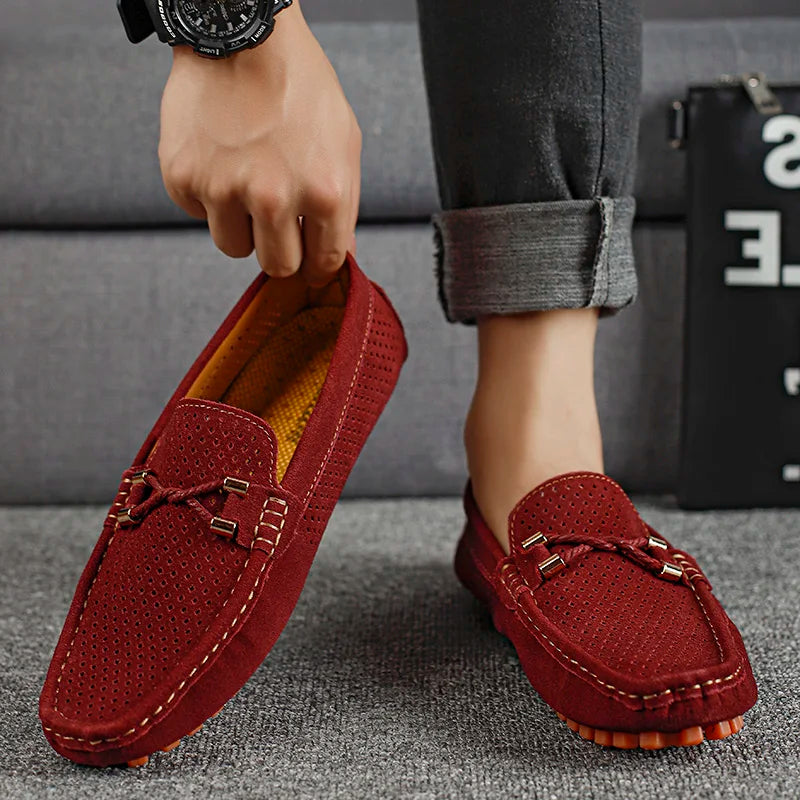 Herr Loafers med perforerad detalj - Slip-on design