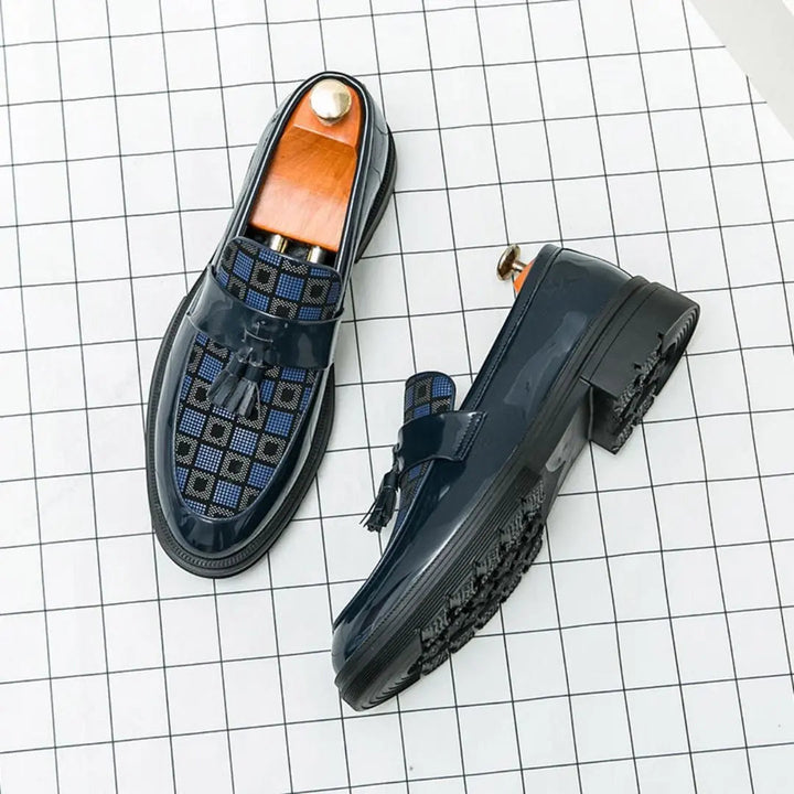 Herr Loafers Slip-on Med Detaljer - Elegant Klassiker - Blå
