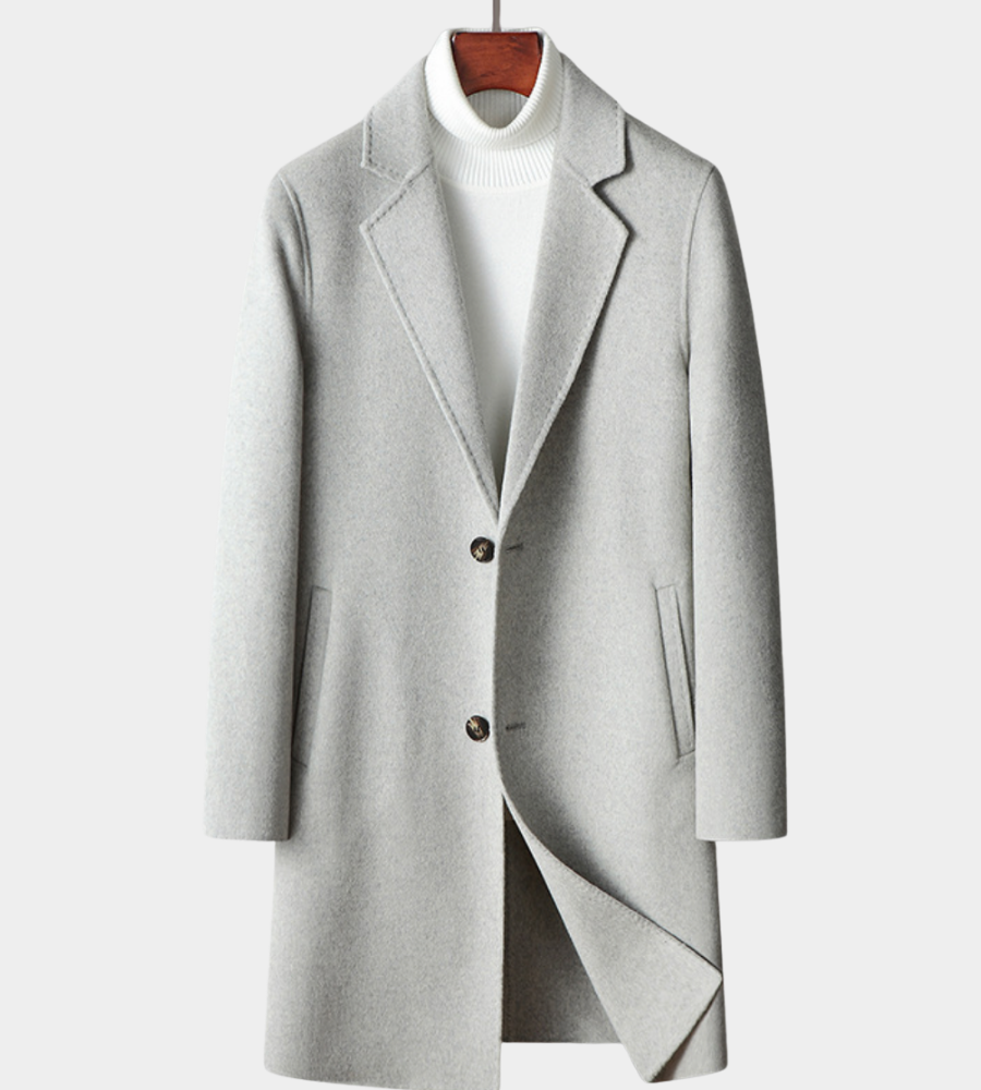 Herr Minimalistisk Kappa - Elegant Lagerlook - Ljusgrå