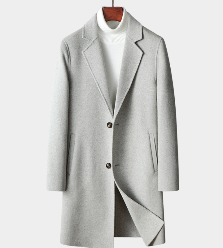 Herr Minimalistisk Kappa - Elegant Lagerlook - Ljusgrå