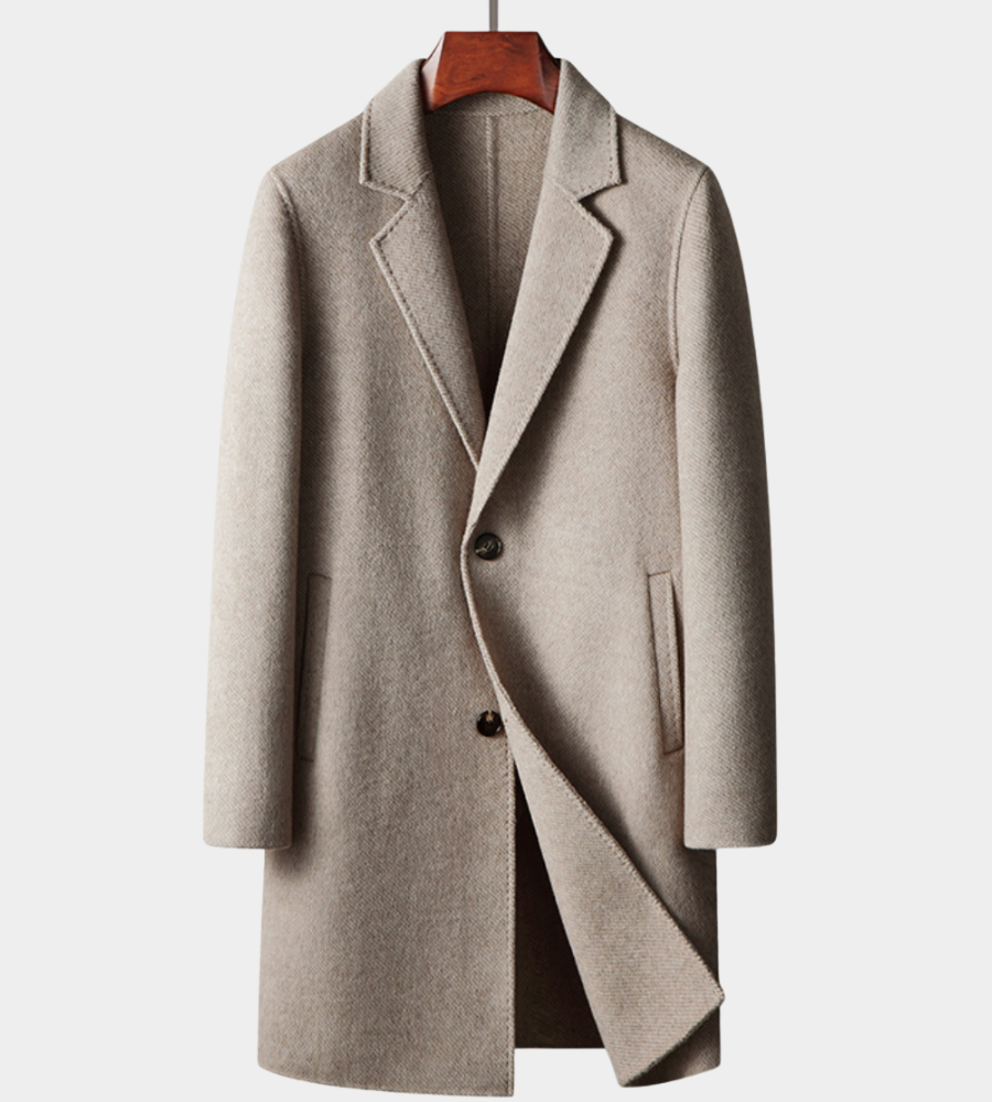 Herr Minimalistisk Kappa - Elegant Lagerlook - Mörk Kamel