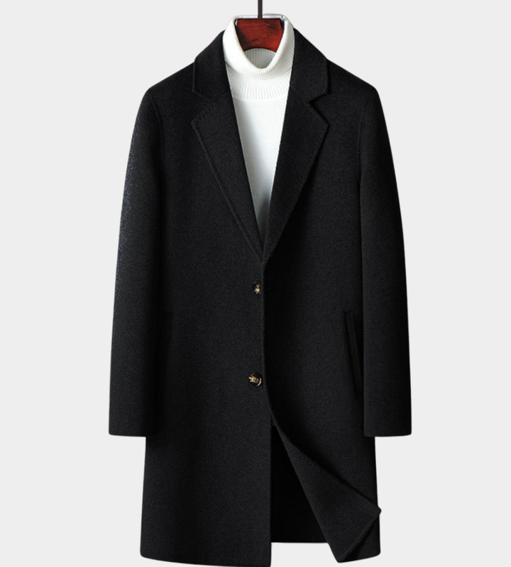 Herr Minimalistisk Kappa - Elegant Lagerlook - Svart