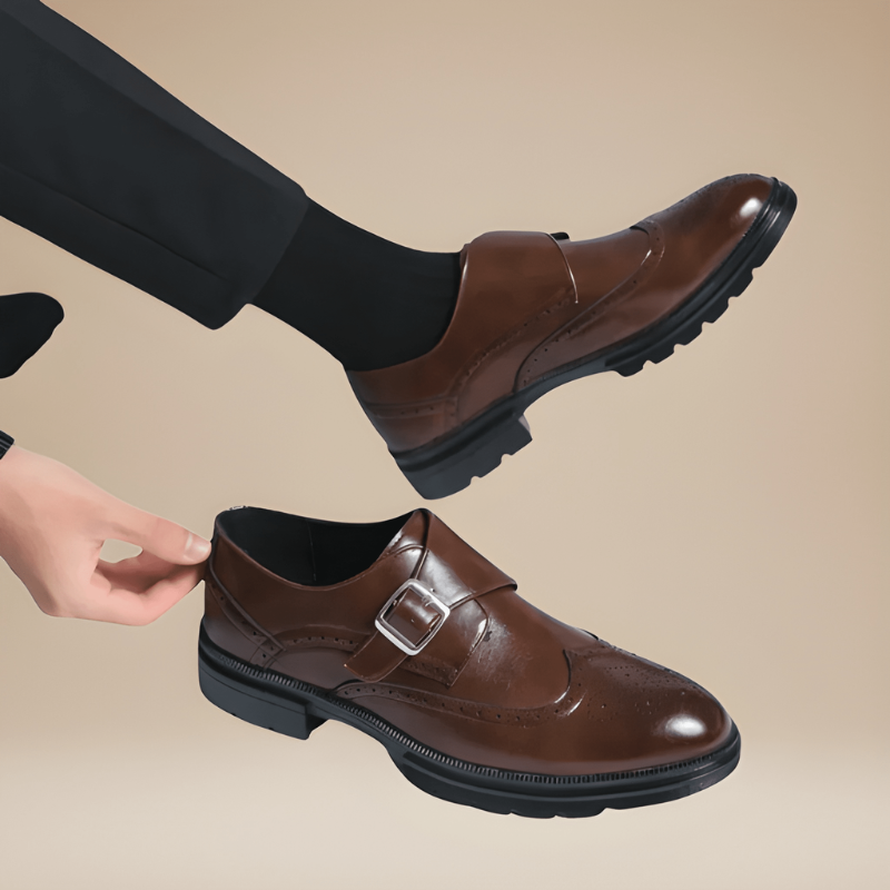 Herr Monk Strap Skor - Dubbel Spänne Klassisk Design