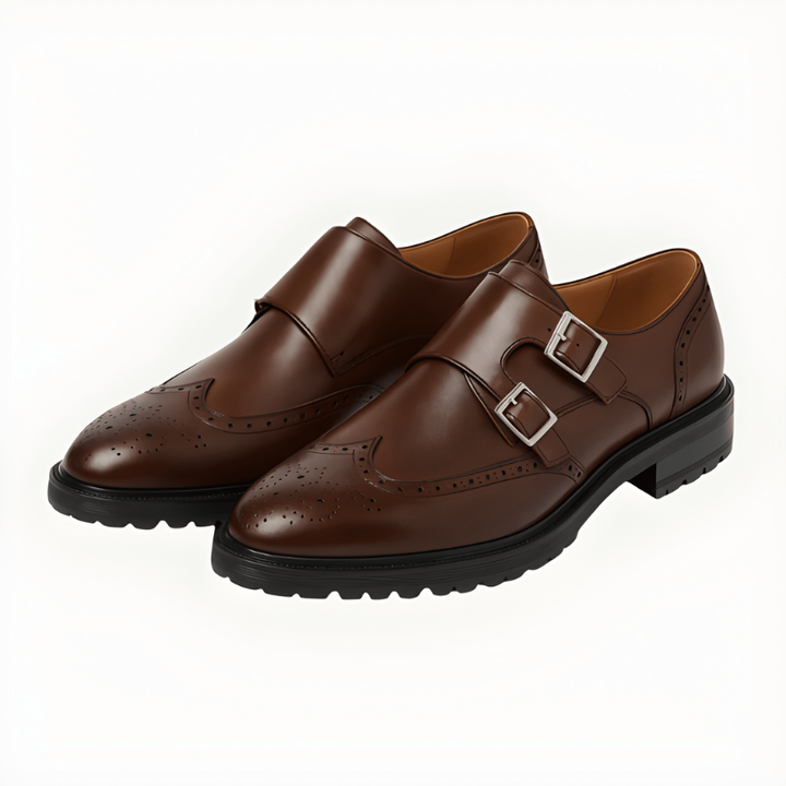 Herr Monk Strap Skor - Dubbel Spänne Klassisk Design