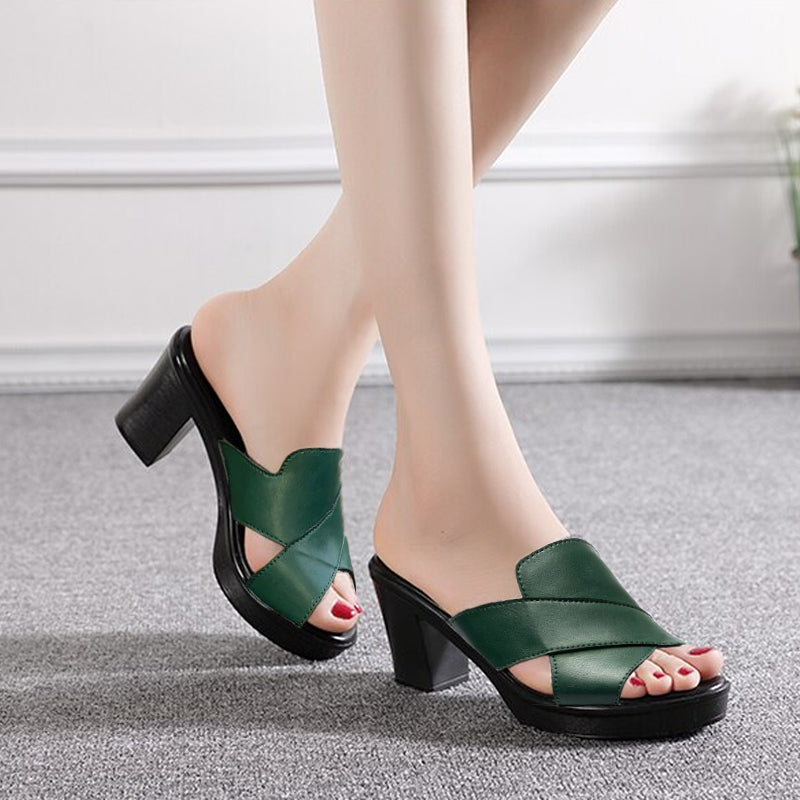 Dam Ortopediska Sandaler - Elegant Komfort - Elegant Komfort - Grön