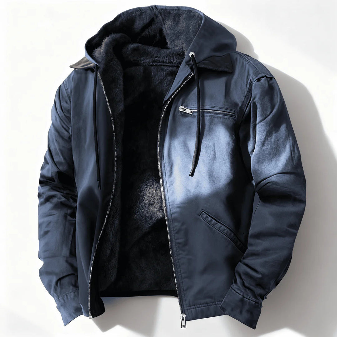 Herr Oversized Jacka Med Huva - Vintermodell - Blå
