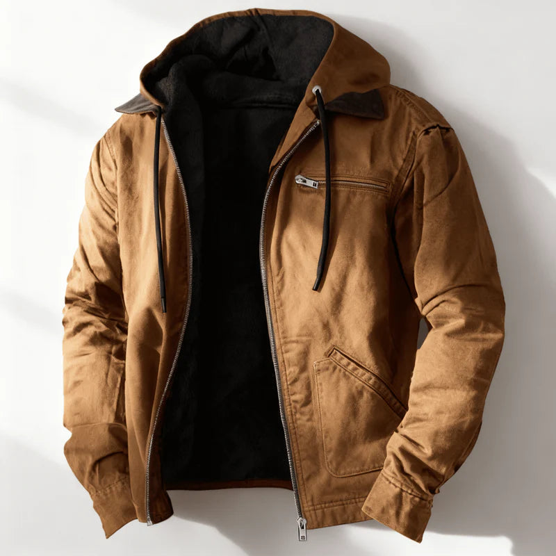 Herr Oversized Jacka Med Huva - Vintermodell - Brun