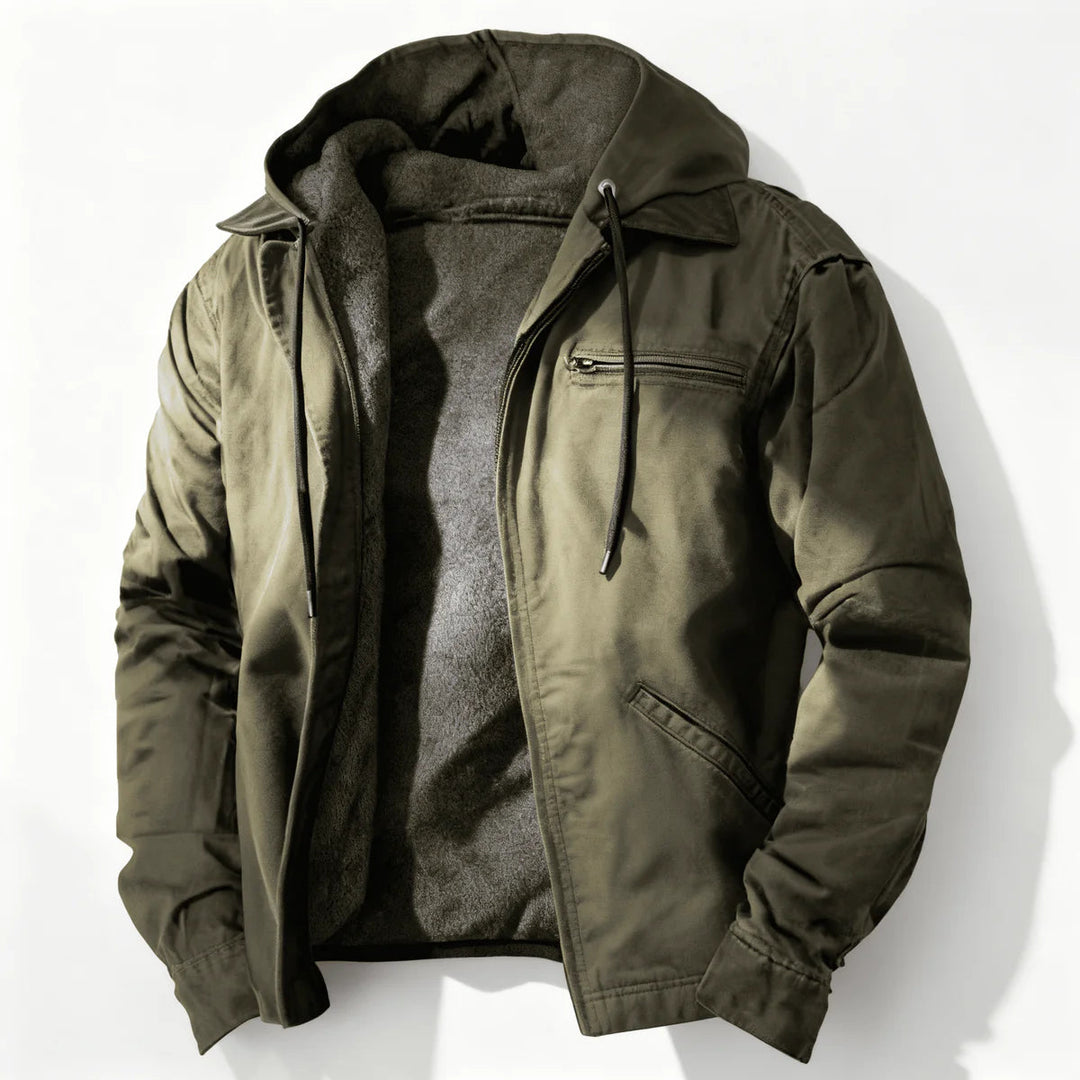 Herr Oversized Jacka Med Huva - Vintermodell - Militärgrön