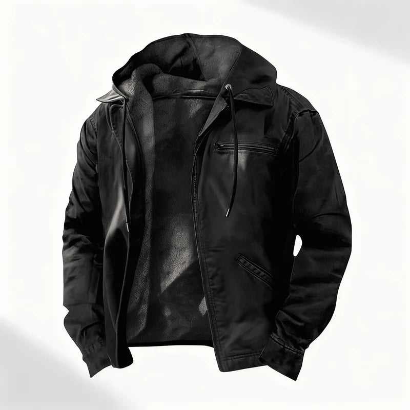 Herr Oversized Jacka Med Huva - Vintermodell - Svart