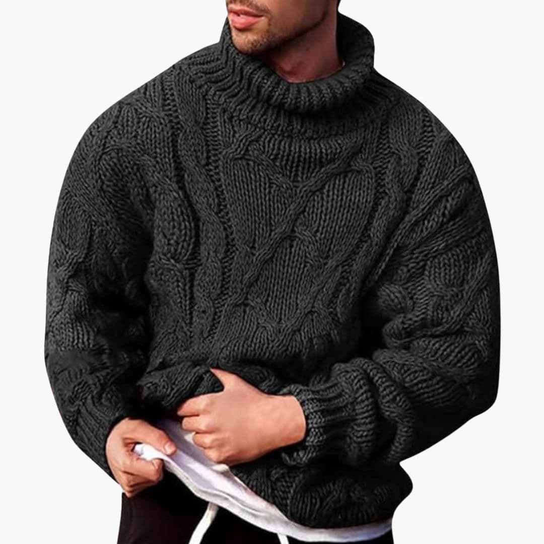 Herr Oversized Troja - Vinterkollektion - Svart