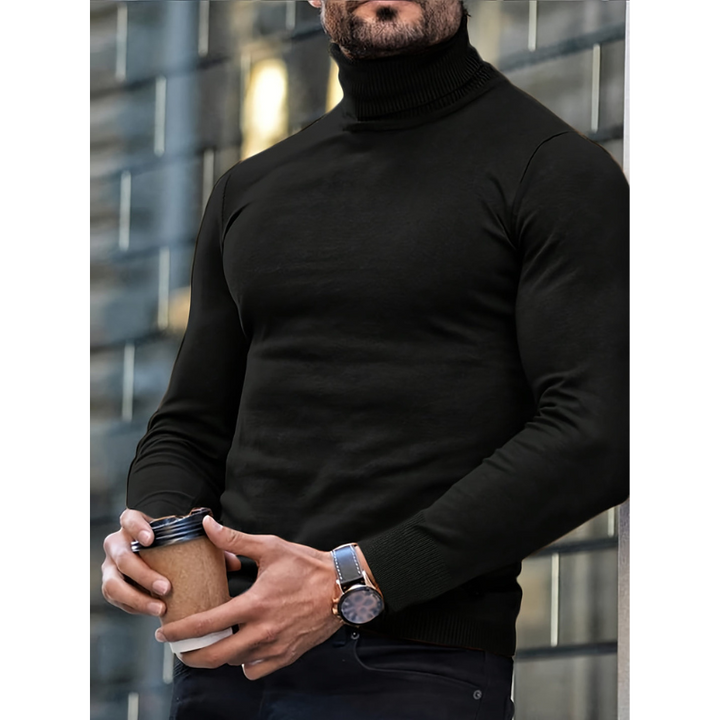 Herr Polokrage Stickad Tröja - Klassisk Slim Fit