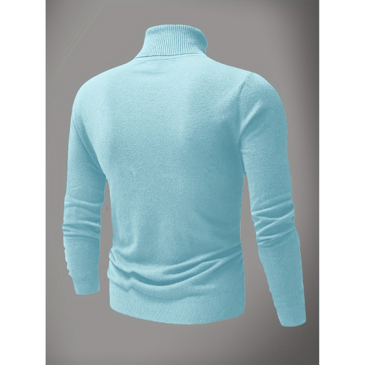 Herr Polokrage Stickad Tröja - Klassisk Slim Fit
