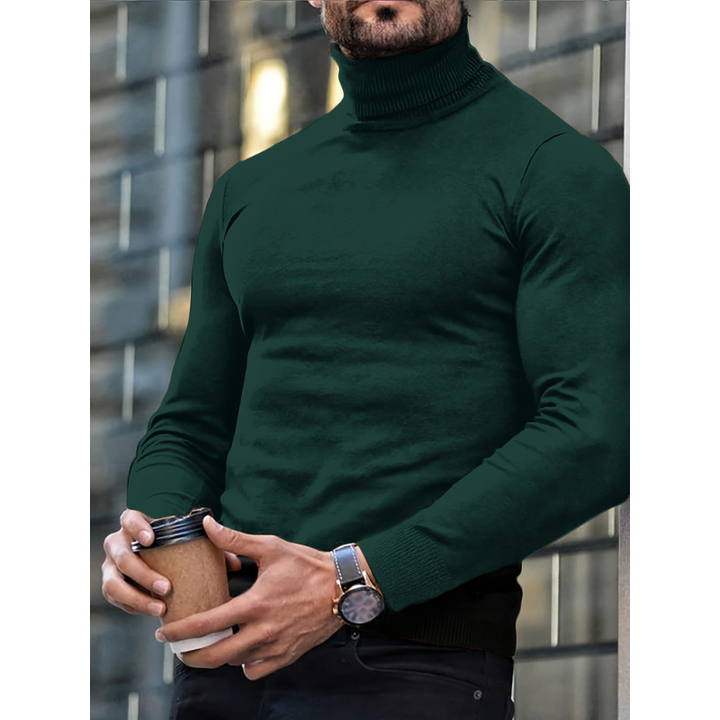 Herr Polokrage Stickad Tröja - Klassisk Slim Fit