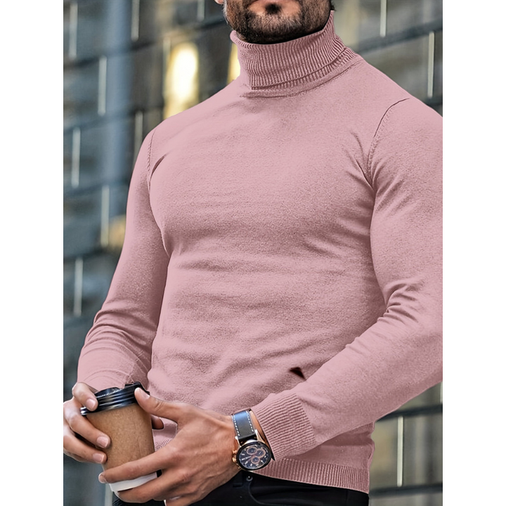 Herr Polokrage Stickad Tröja - Klassisk Slim Fit