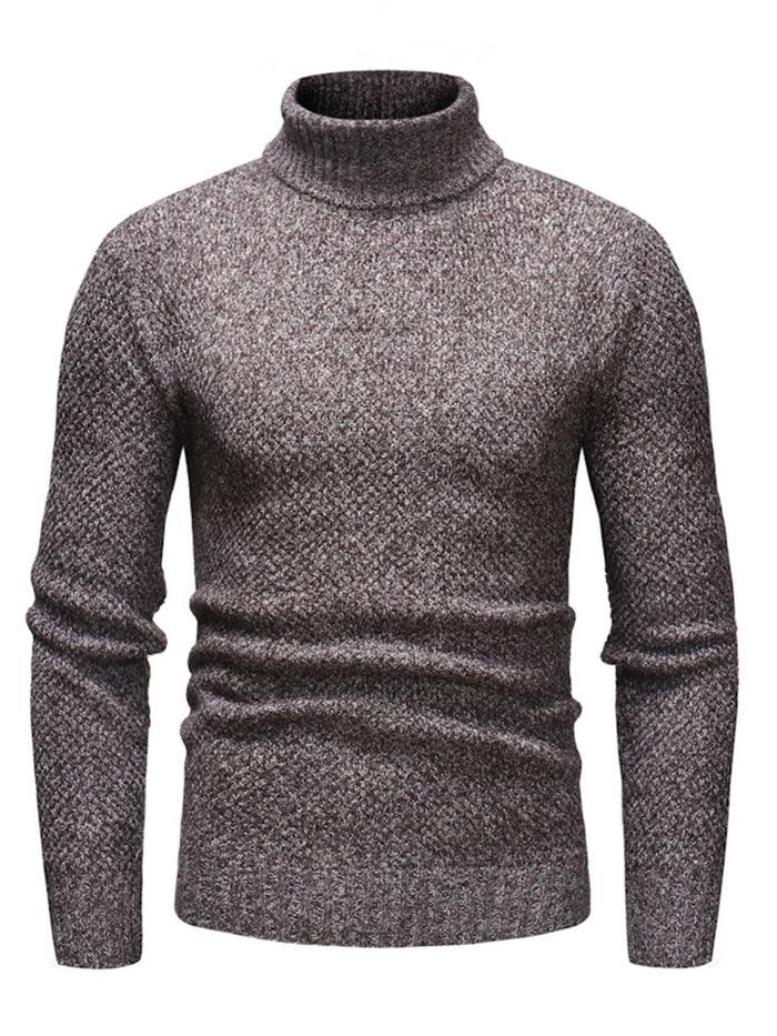 Herr Polokrage Stickad Tröja - Slim Fit