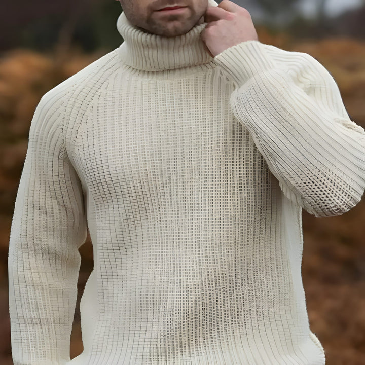 Herr Polokrage Stickad Tröja - Varm Vinterstil