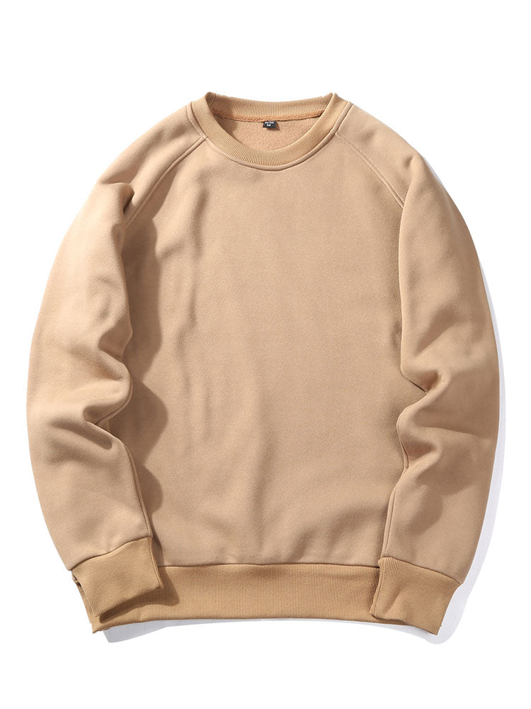 Herr Raglan Sweatshirt in beige, Klassisk Crew Neck Pullover