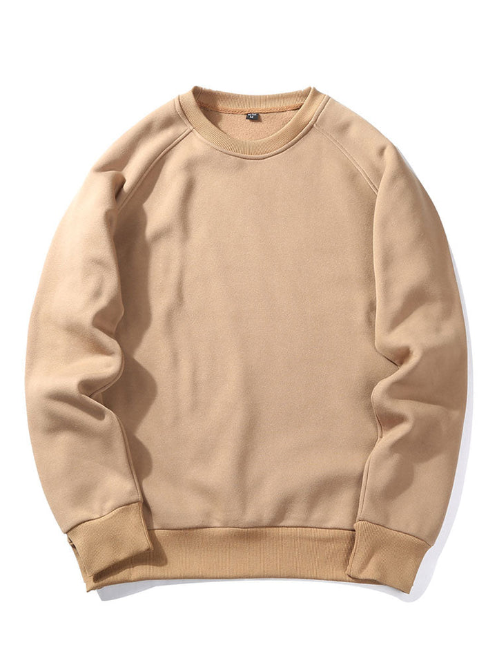 Herr Raglan Sweatshirt in beige, Klassisk Crew Neck Pullover