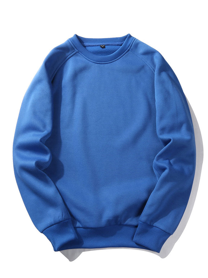 Herr Raglan Sweatshirt in blå, Klassisk Crew Neck Pullover
