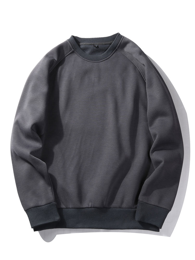 Herr Raglan Sweatshirt in grå, Klassisk Crew Neck Pullover