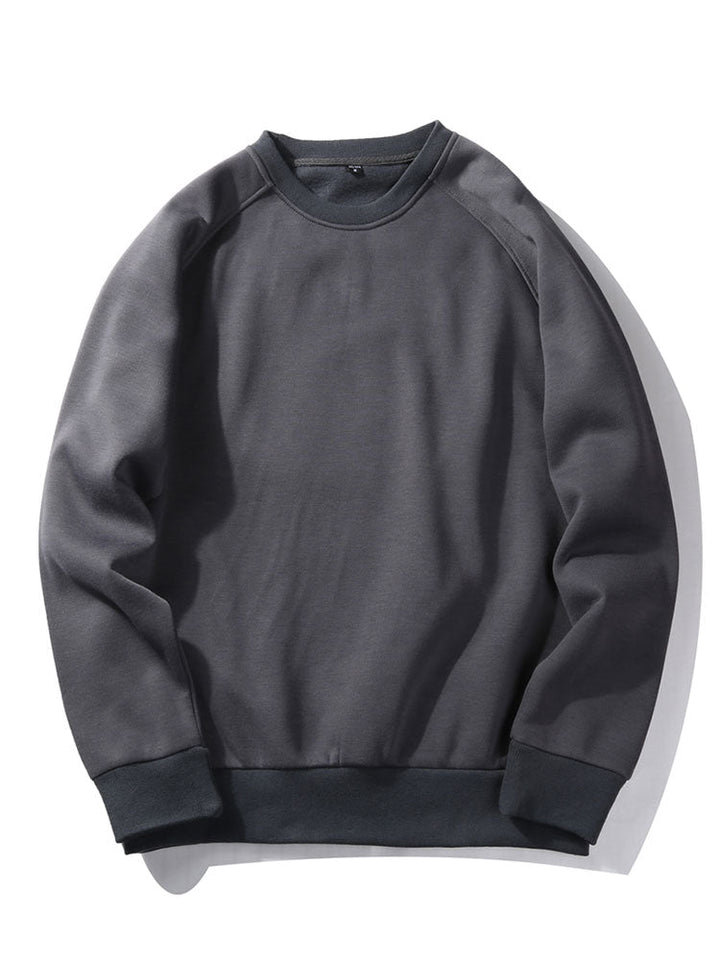 Herr Raglan Sweatshirt in grå, Klassisk Crew Neck Pullover