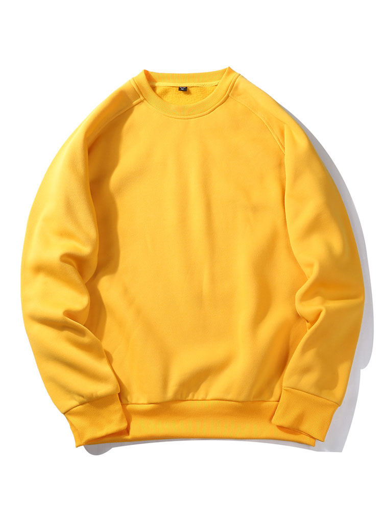 Herr Raglan Sweatshirt in gul, Klassisk Crew Neck Pullover