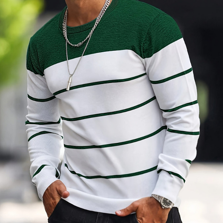 Herr Randig Tröja - Regular Fit Casual