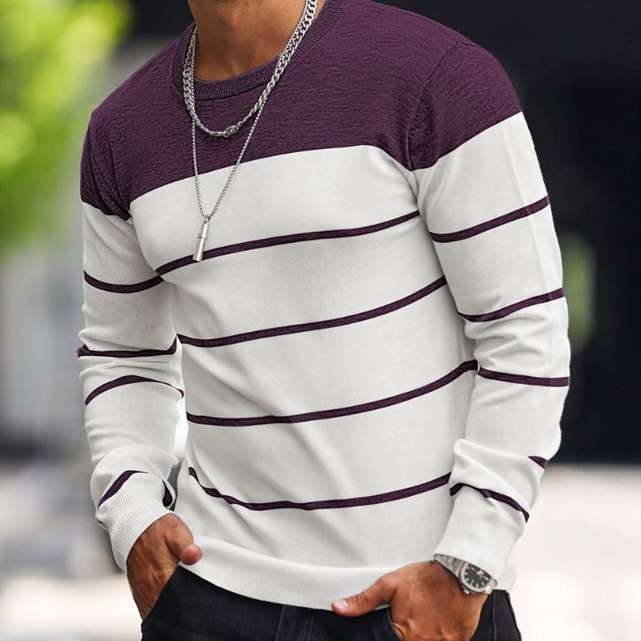 Herr Randig Tröja - Regular Fit Casual