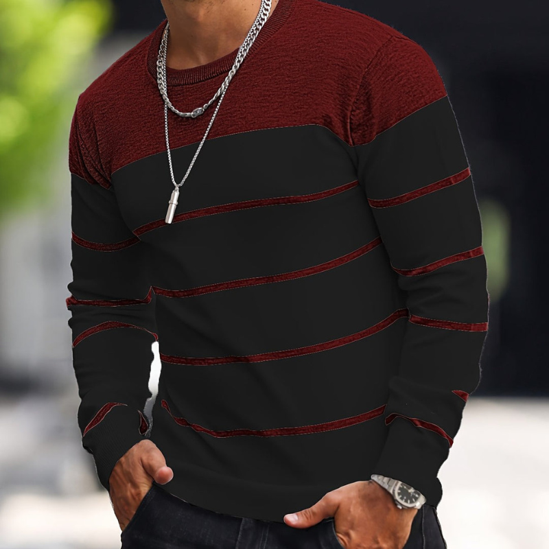 Herr Randig Tröja - Regular Fit Casual