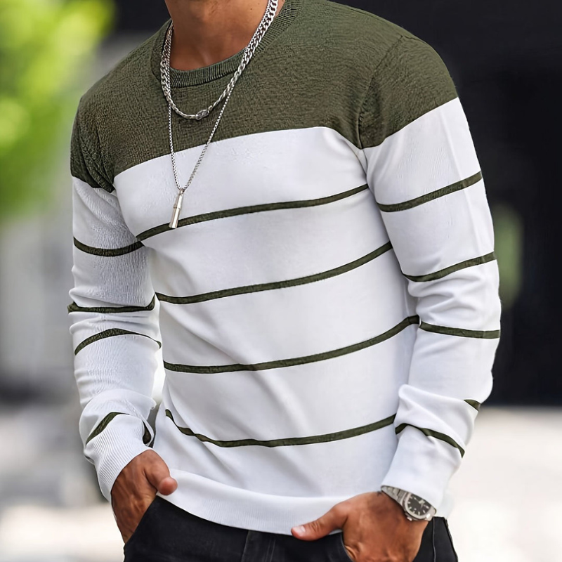 Herr Randig Tröja - Regular Fit Casual