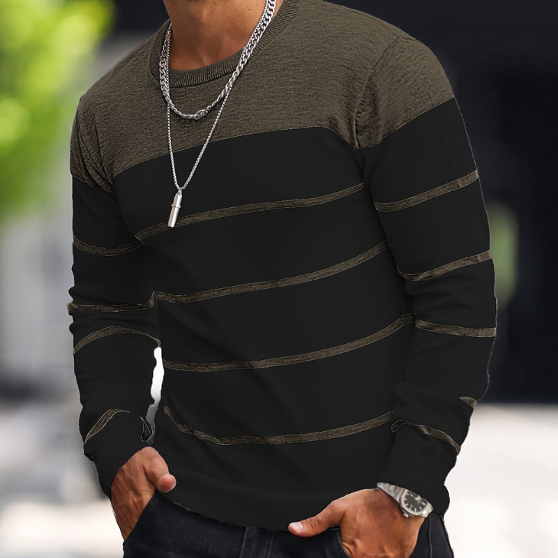 Herr Randig Tröja - Regular Fit Casual