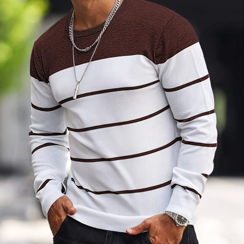 Herr Randig Tröja - Regular Fit Casual