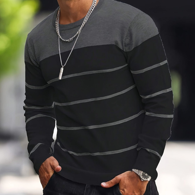 Herr Randig Tröja - Regular Fit Casual