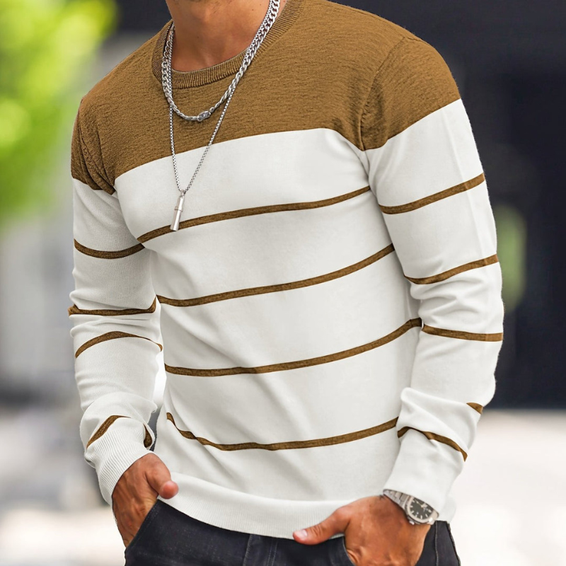 Herr Randig Tröja - Regular Fit Casual