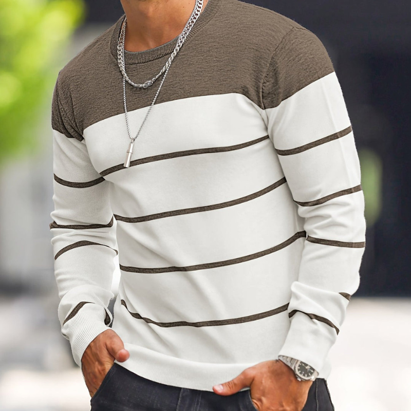 Herr Randig Tröja - Regular Fit Casual