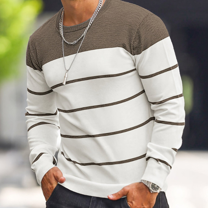 Herr Randig Tröja - Regular Fit Casual