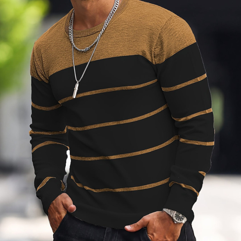 Herr Randig Tröja - Regular Fit Casual