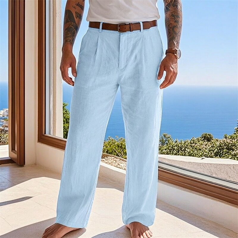 Herr Relaxad Sommarpants in blå, Klassisk Stil