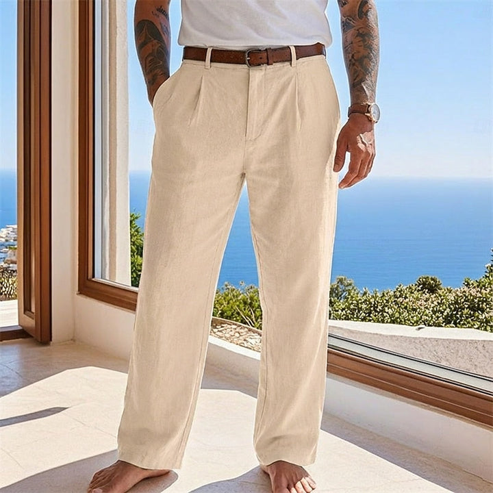 Herr Relaxad Sommarpants in khaki, Klassisk Stil