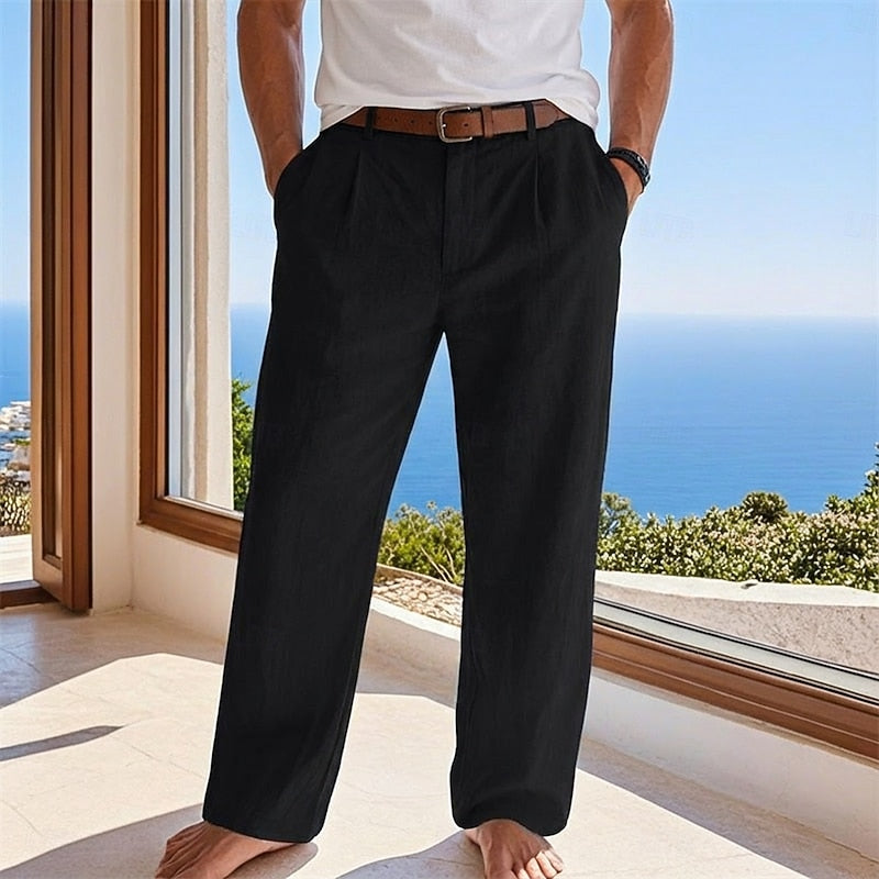 Herr Relaxad Sommarpants in svart, Klassisk Stil